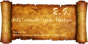 Rózsavölgyi Ibolya névjegykártya