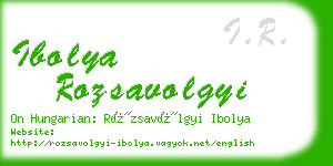 ibolya rozsavolgyi business card